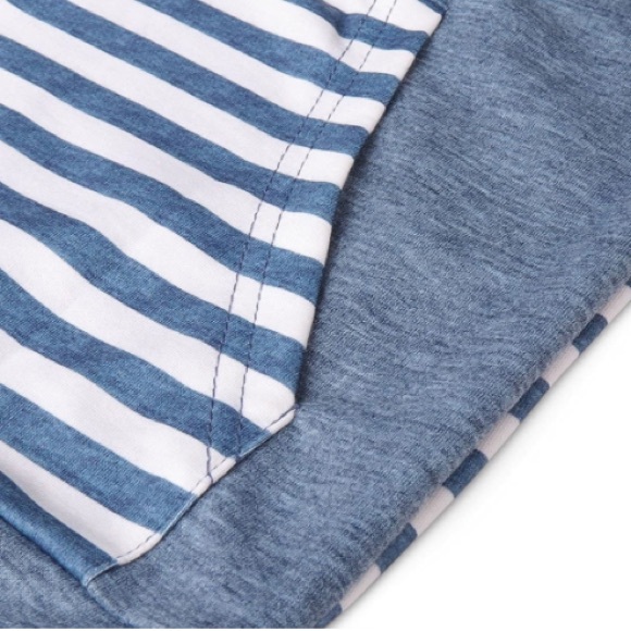 SOLD * Stripe Pullover Long Sleeve Hoodie Sweatshirt with Pockets - Picture 6 of 6